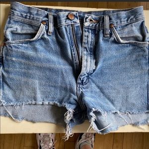 Wrangler denim shorts.
